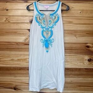 Lilly Pulitzer aubra shift dress sand dune beaded & embroidered extra small